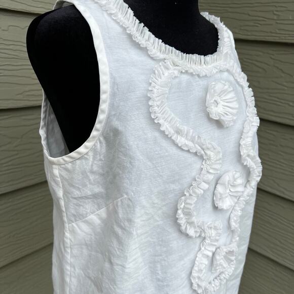 J. Crew women’s size 8, sleeveless white top with accent ribbon - Picture 1 of 11